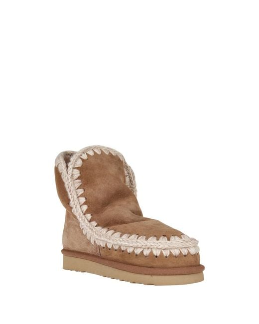 Mou Brown Knitted Detail Boots