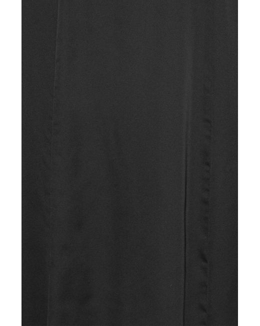 ROTATE BIRGER CHRISTENSEN Black Round Neck Short Sleeve Dress