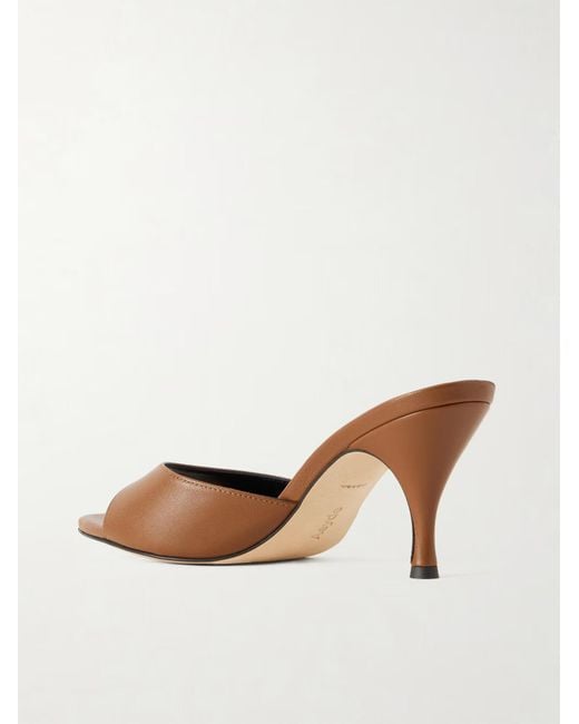 Aeyde Brown Solid Color Leather Mules