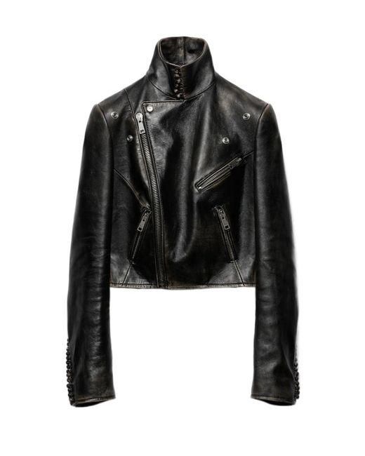 Prada Black Leather Biker Jacket