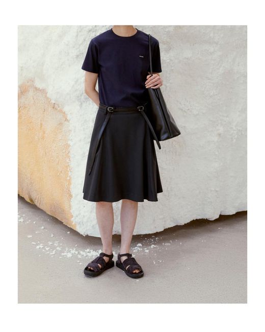 Low Classic Black Flared Midi Skirt