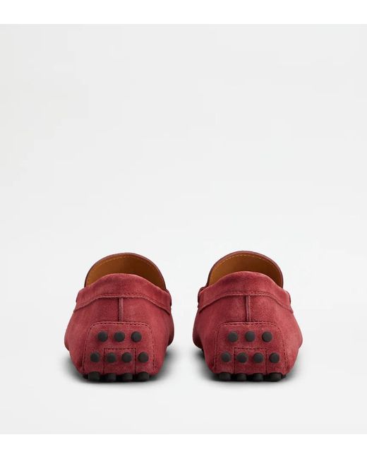 Tod's Red Round-Toe Loafers for men