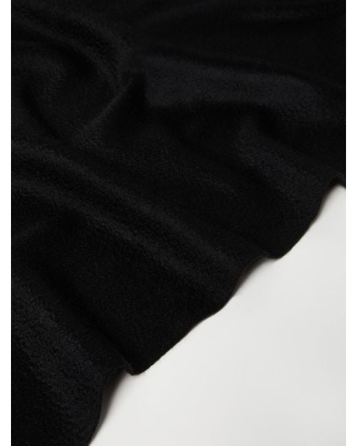 Max Mara Black Baci Fringed Edge Scarf