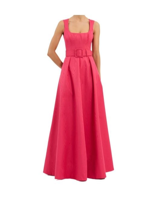 Rebecca Vallance Pink Rosalia Belted Gown