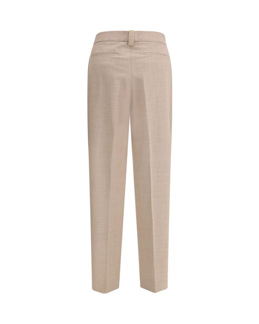 Fabiana Filippi Natural Prince Of Wales Trousers