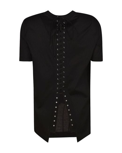 Prada Black T-Shirt With Round Neck And Short Sleeves