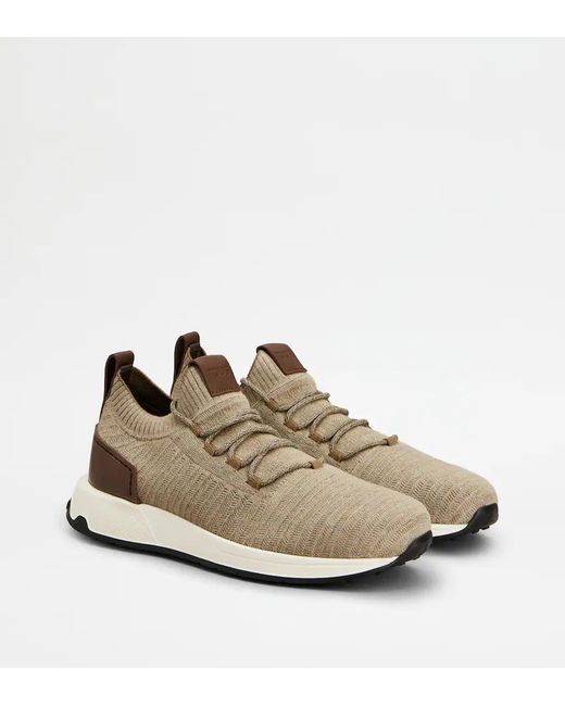 Tod's Natural Sock Knit Slip-On Sneakers for men