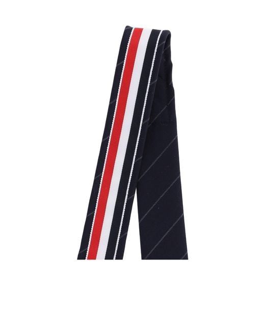 Thom Browne Blue Pinstriped Tie for men