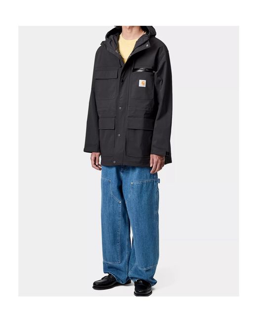 Carhartt Black Bowden Hooded Raincoat for men