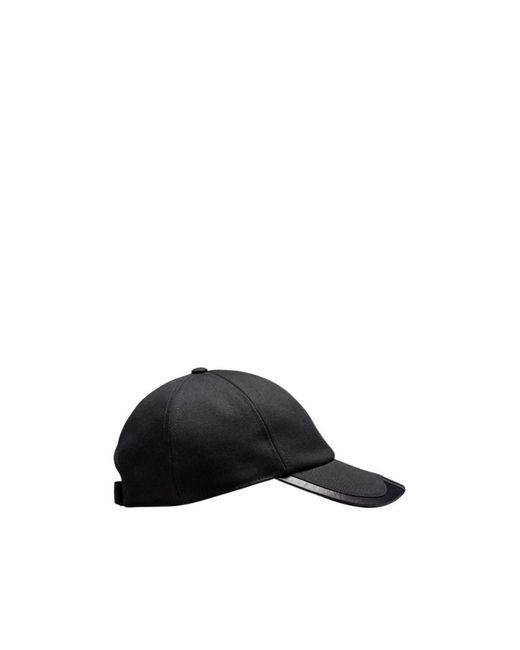Moncler Black Gabardine Baseball Cap for men