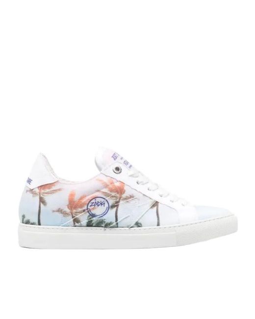 Zadig & Voltaire White Flask Low-Top Sneakers