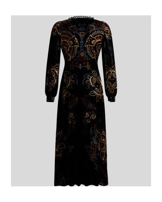 Etro Black Printed Velvet Dress