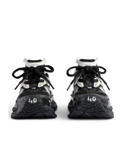 Balenciaga Black Panelled Lace-Up Sneakers for men