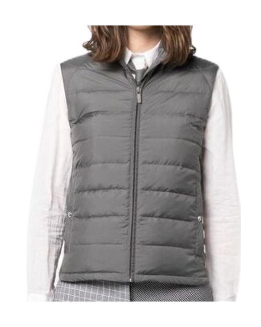 Thom Browne Gray 4-Bar Padded Gilet