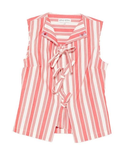 Stine Goya Red Striped Top