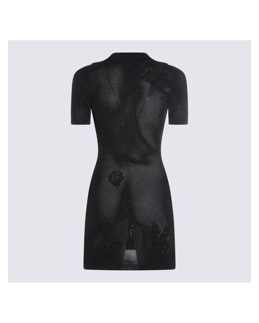 Amiri Black Lurex Knit Mini Dress
