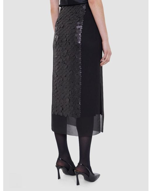 Joseph Black Sequin-Embellished Midi Skirt