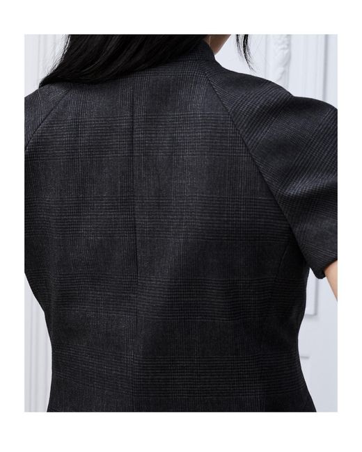Dior Black Short-Sleeved Tie-Collar Jacket
