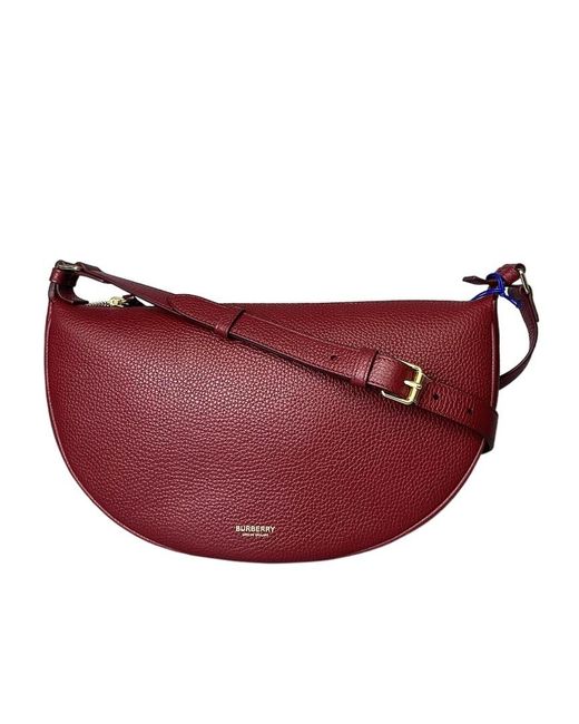 Burberry Red Half-Moon Shaped Shoulder Bag