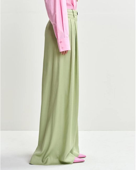Essentiel Antwerp Green Casual Pants With Belt Loops