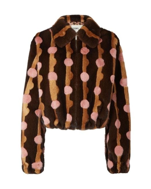 Fendi Brown Dots Mink Jacket