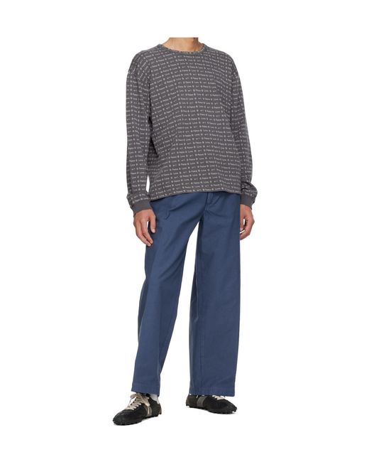 ERL Blue Chino Woven Trousers for men