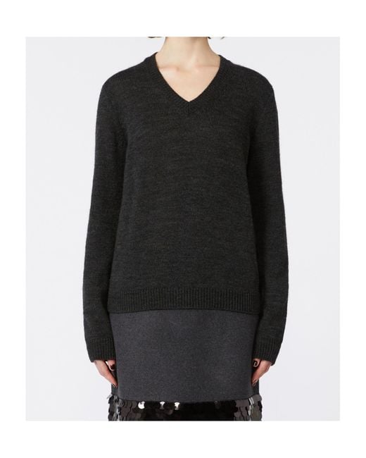 Weekend by Maxmara Black Brunate1234 V-Neck Sweater