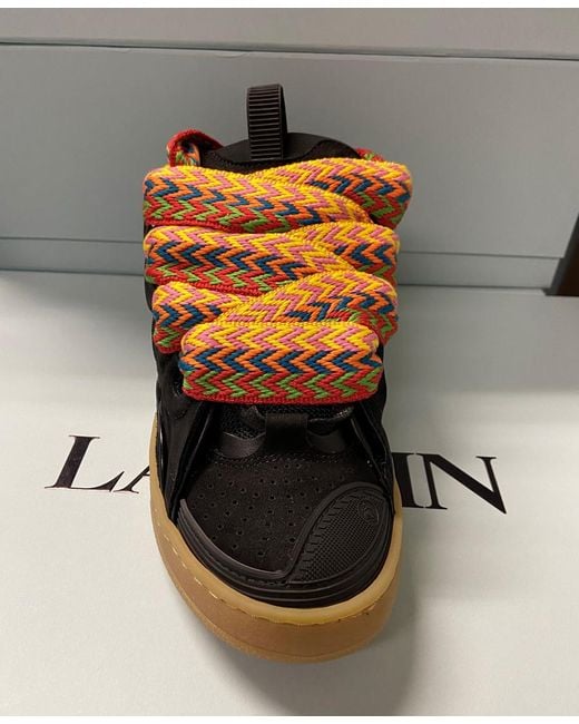 Lanvin Black Curb Lace-Up Sneakers