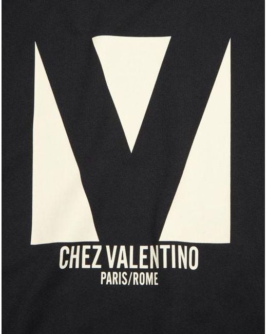 Valentino Black Chez -Printed Crewneck T-Shirt