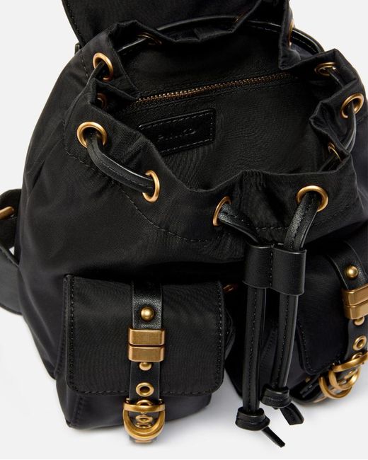 Pinko Black Drawstring Detailed Small Backpack