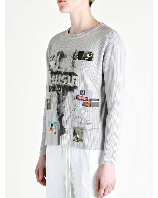 Paly Hollywood White Hustlr Ribbed Long-Sleeve T-Shirt for men