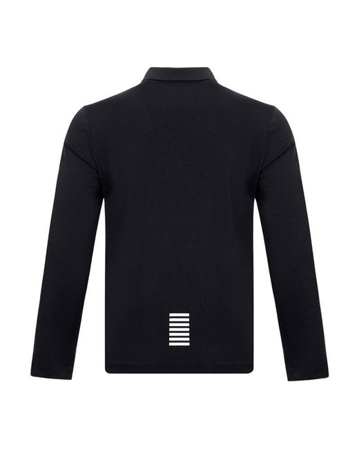EA7 Blue Long-Sleeved Polo Shirt for men