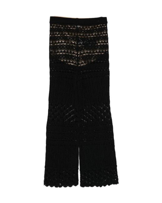Semicouture Black Cutout Casual Pants