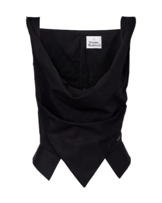 Vivienne Westwood Black Ginnie Draped Cotton Bustier