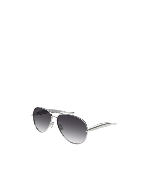 Bottega Veneta White Eyewear Aviator Frame Sunglasses for men