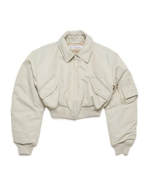 Acne White Bomber Jacket