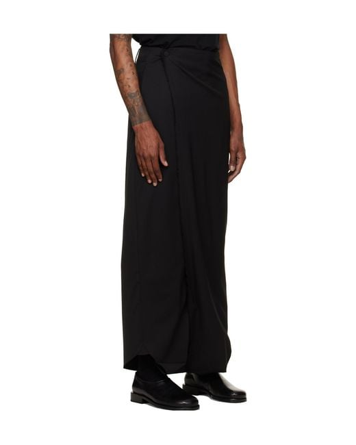 Kiko Kostadinov Black Wide-Leg Casual Trousers for men