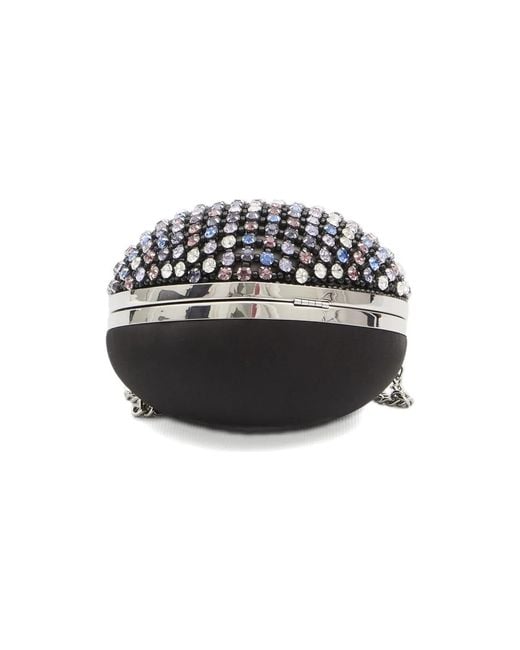 Self-Portrait White Crystal-Decorated Clutch