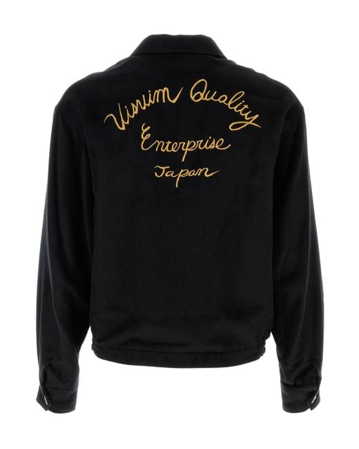 Visvim Black Embroidered Zipped Jacket for men