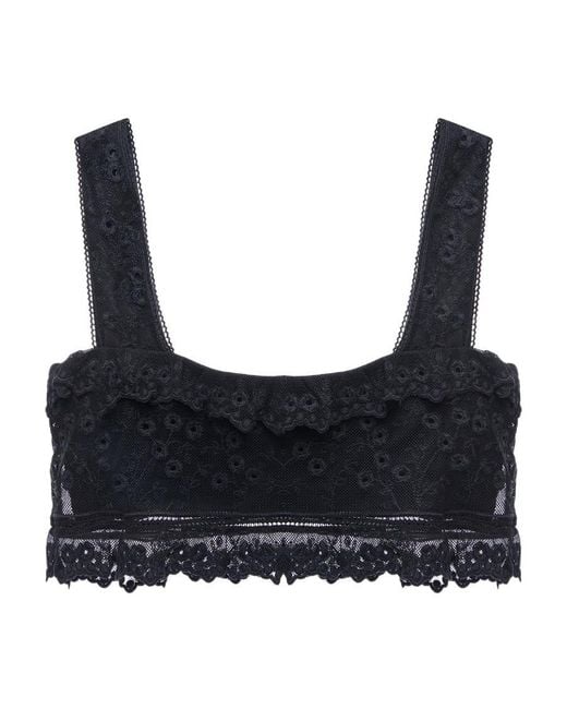 Isabel Marant Gray Lace-Trim Cropped Top