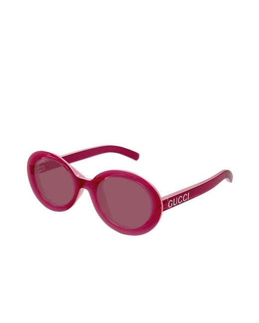 Gucci Pink Eyewear Round Frame Sunglasses