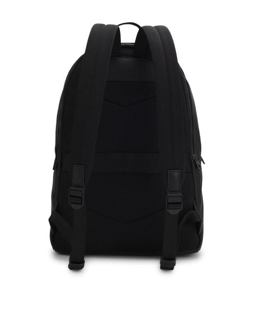 Boss Black Logo-Plaque Leather-Effect Backpack for men