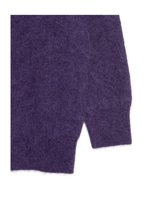 Joseph Purple Meslay Roll-Neck Sweater