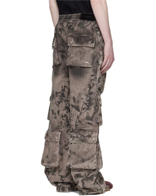 Amiri Gray Logo-Detail Cargo-Pocket Jeans for men