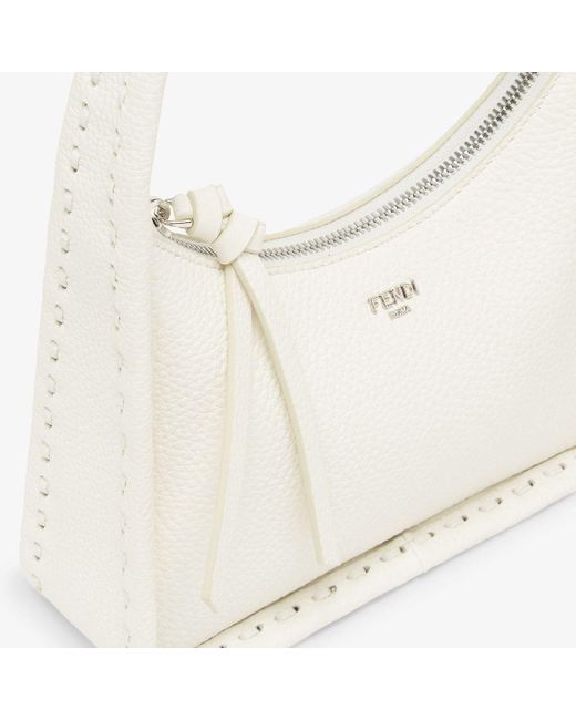 Fendi White Mini Fendessence Logo Plaque Tote Bag