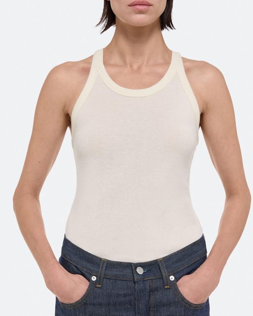 Helmut Lang White Racer Tank