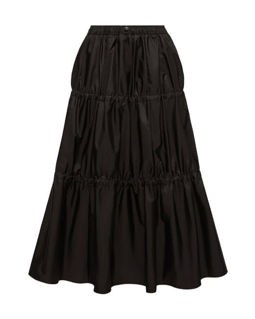 Moncler Black Ruffle Mid-Length Skirt