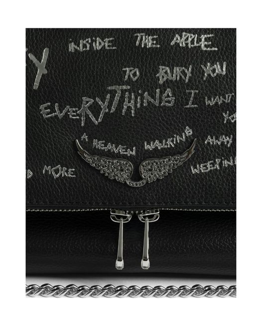 Zadig & Voltaire Black Rocky Ii Graffiti Bag