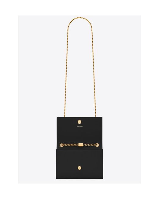 Saint Laurent White Kate Logo Plaque Small Crossbody Bag