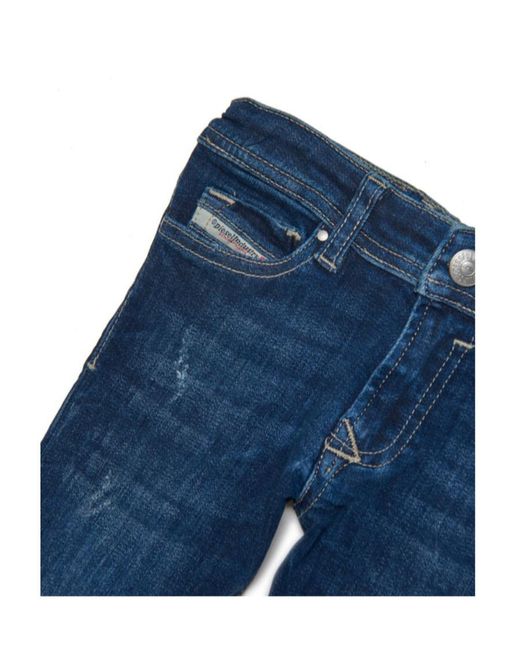 DIESEL Blue D-Slinkie-B Distressed Jeans for men